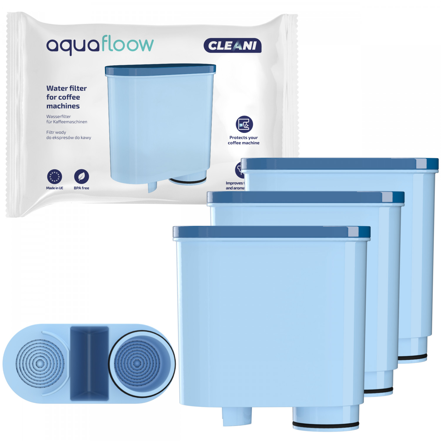 Vodný filter AquaFloow Cleani pre kávovar Philips Saeco, 3 ks.
